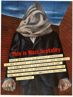 WORLD WAR II "THIS IS NAZI BRUTALITY" POSTER WITH ART BY BEN SHAHN.