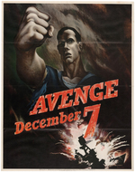 WORLD WAR II "AVENGE DECEMBER 7" PEARL HARBOR POSTER.