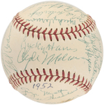 1952 WASHINGTON SENATORS TEAM-SIGNED BASEBALL.