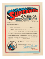 SUPERMAN "SUPERMEN OF AMERICA" EARLY 1940s CLUB KIT.