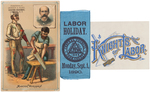 GROUP OF 13 KNIGHTS OF LABOR ITEMS INCLUDING TRADE CARDS, RIBBON, TOKEN AND MORE.