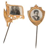 STICKPINS FEATURING GERMAN SOCIALISTS MARTYRS KARL LIEBKNECHT AND ROSA LUXEMBURG.