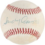 CARL FURILLO & SANDY AMOROS SINGLE-SIGNED BASEBALL PAIR.