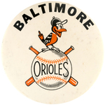 BALTIMORE ORIOLES 3.5" BUTTON MUCHINSKY BOOK PLATE EXAMPLE #46.