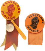 CLEVELAND INDIANS TWO EARLY AND RARE MUCHINSKY BOOK PLATE EXAMPLE BUTTONS.