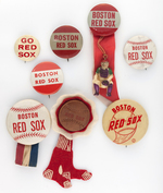 BOSTON RED SOX FIRST EIGHT MUCHINSKY BOOK PLATE EXAMPLE BUTTONS.