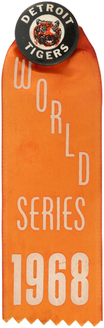 DETROIT 1968 WORLD SERIES BUTTON/RIBBON MUCHINSKY BOOK PLATE EXAMPLE.