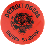 DETROIT TIGERS BRIGGS STADIUM" RARE 4" MUCHINSKY BOOK PLATE EXAMPLE BUTTON.