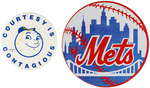 METS 4" AND 6" SCARCE MUCHINSKY BOOK PLATE EXAMPLE BUTTONS.