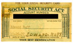 "WASHINGTON NATIONAL INSURANCE COMPANY" CELLULOID CASE HOLDING SOCIAL SECURITY CARD FROM 1937.