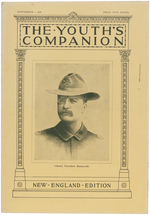 TR ON YOUTH'S COMPANION MAGAZINE DATED 17 DAYS AFTER ARRIVAL AT MONTAUK POINT, LONG ISLAND, NY.