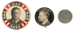 PAIR OF ROOSEVELT PORTRAIT BUTTONS AND AN UNUSUAL STUD BACK ALL FROM 1912.