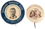 "BURKHARDT PATRIOTIC CLUB" ROOSEVELT PORTRAIT BUTTON AND JUGATE FROM 1900 CAMPAIGN.