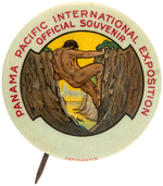 "PANAMA PACIFIC INTERNATIONAL EXPOSITION" RARE "OFFICIAL SOUVENIR" BUTTON.