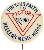 VICTOR RADIO RARE 1930s BUTTON.