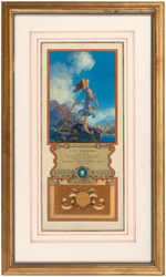 MAXFIELD PARRISH FRAMED 1930 EDISON MAZDA CALENDAR.