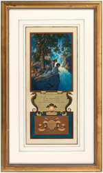 MAXFIELD PARRISH FRAMED 1931 EDISON MAZDA CALENDAR.