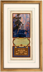 MAXFIELD PARRISH FRAMED 1932 EDISON MAZDA CALENDAR.