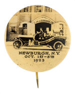 "NEWBURGH, N.Y." 1923 FIRE ENGINE BUTTON.