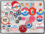 JULIE POWELL LIFETIME COLLECTION OF POLITICAL CAMPAIGN SPOOF BUTTONS.