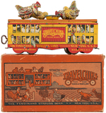 STRAUSS "TRAVELCHIKS" BOXED WIND-UP CHICKEN TOY.