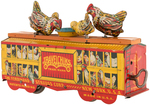 STRAUSS "TRAVELCHIKS" BOXED WIND-UP CHICKEN TOY.