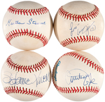 TV ACTRESSES & PERSONALITIES SIGNED BASEBALL LOT.