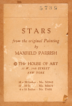 MAXFIELD PARRISH FRAMED "STARS" HOUSE OF ART PRINT.