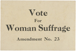 WOMEN'S SUFFRAGE TWO SIDED PALM CARD "WHY NOT IN OHIO?"