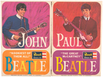 "THE BEATLES" SET OF ASSEMBLED MODEL KITS WITH BOXES.