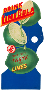 "DRINK LIME COLA" BOTTLE TOPPER DIE-CUT SIGN.