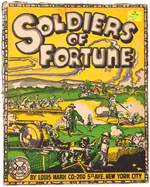 MARX "SOLDIERS OF FORTUNE" BOXED SET WITH POP GUN.