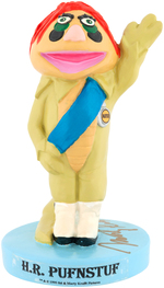 "SID & MARTY KROFFT'S H.R. PUF-N-STUF" BOXED STATUE SIGNED BY MARTY KROFFT.