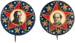 BRYAN AND TAFT VERY GRAPHIC STAR DESIGN SINGLE PORTRAIT BUTTONS.