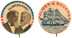 GOLD DEMOCRATS PALMER JUGATE AND NAMES BUTTONS HAKE #TP3071 AND #GDP5.