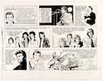 DON SHERWOOD "DICK CLARK'S ROCK ROLL AND REMEMBER" SUNDAY PAGE ORIGINAL ART LOT.