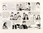 DON SHERWOOD "DICK CLARK'S ROCK ROLL AND REMEMBER" SUNDAY PAGE ORIGINAL ART LOT.