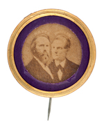 HAYES/WHEELER REAL PHOTO JUGATE BADGE WITH PURPLE ACCENT HAKE #3027.