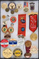 ST. PAUL MINNESOTA COLLECTION OF 29 BUTTONS, BADGES AND RELATED FROM 1896 INTO 1940s.