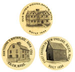 SALEM MASSACHUSETTS TRIO OF EARLY BUTTONS INCLUDING "OLD WITCH HOUSE."