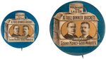 PAIR OF ULTIMATE CLASSIC McKINLEY/ROOSEVELT DINNER PAIL JUGATE BUTTONS.