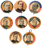 EIGHT McKINLEY PORTRAIT BUTTONS.