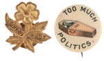 GROUP OF FIVE 1896 McKINLEY ITEMS INCLUDING JUGATE BUTTON.