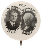 RARE 1924 PROHIBITION JUGATE BUTTON INCLUDING FIRST LEGALLY QUALIFIED WOMAN VP CANDIDATE.