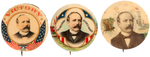 GROUP OF THREE CLASSIC PARKER PORTRAIT BUTTONS.