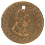 "ANDREW JACKSON PRESIDENT" BRASS TOKEN ISSUED FOR 1834 CONGRESSIONAL ELECTIONS.