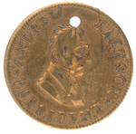 "ANDREW JACKSON PRESIDENT" BRASS TOKEN ISSUED FOR 1834 CONGRESSIONAL ELECTIONS.