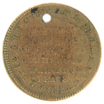 "ANDREW JACKSON PRESIDENT" BRASS TOKEN ISSUED FOR 1834 CONGRESSIONAL ELECTIONS.