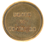 ANTI-JEFFERSON DAVIS MEDALET FROM THE CONFEDERATE STATES OF AMERICA 1861 ELECTION.