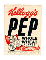 "KELLOGG'S PEP" CEREAL BOX WITH SUPERMAN CONTENT.